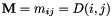 $ \mathbf{M} = m_{ij} = D(i,j)$