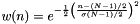 \[ w(n) = e^{-\frac{1}{2}\left( \frac{n-(N-1)/2}{\sigma(N-1)/2}\right)^2 } \]